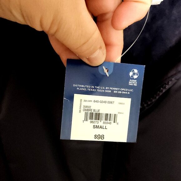 Arizona Juniors New Slate Blue Heavyweight Cropped Puffer Coat Small - Picture 9 of 9